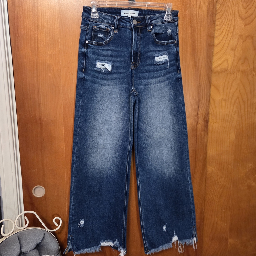 Distressed Wide Leg Jeans
